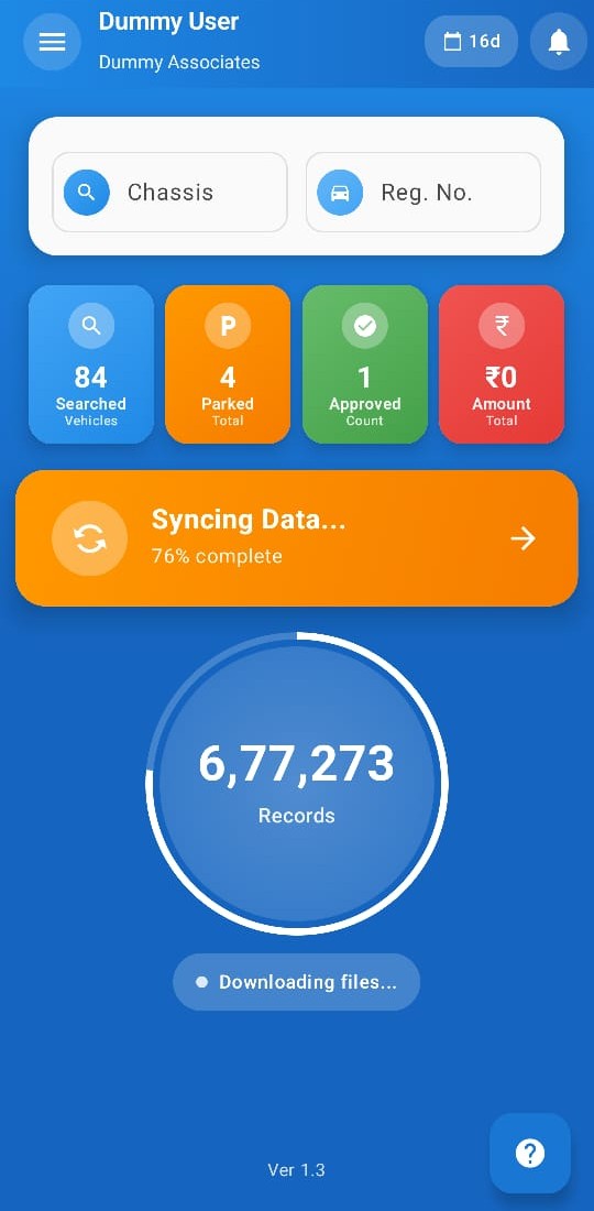 Vehicle Repossession Search Interface